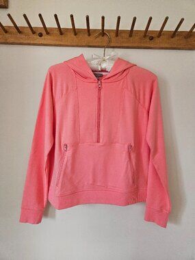 T by TALBOTS Half Zip Hoodie - Size P - Coral